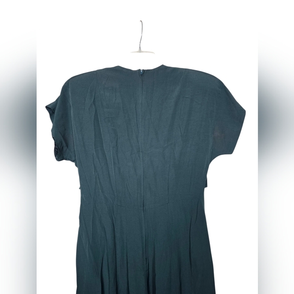 Scarlett Hunter Green Jumpsuit Overlay Front Wide Leg Evening 11-12 - Picture 5 of 10